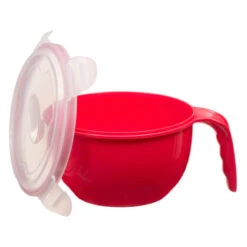 B&M Microwavable Food Bowl With Handle -Home Kitchen 289950 Microwavable Food Bowl with Handle red 21
