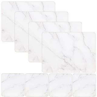 B&M Modern Cork Placemat & Coaster Set 8pc - Marble 1 B&M Modern Cork Placemat & Coaster Set 8pc - Marble