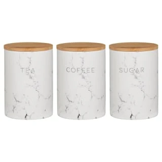 B&M Marble Effect Kitchen Canisters 3pc 3 B&M Marble Effect Kitchen Canisters 3pc - Image 3