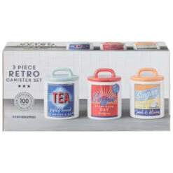 B&M Retro Canister Set 3pc -Home Kitchen 356953 storage canisters retro tea coffee sugar main