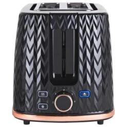 Goodmans Textured 2 Slice Toaster - Black & Rose Gold -Home Kitchen 358961 goodmans textured toaster black rose gold