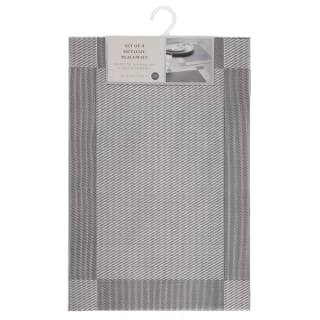 B&M Metallic Woven Placemats - Silver 4pk 4 B&M Metallic Woven Placemats - Silver 4pk - Image 4