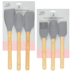 B&M Betty Winters Silicone Utensils 3pk - Grey -Home Kitchen 369972 3pk betty winters silicone utensils grey main