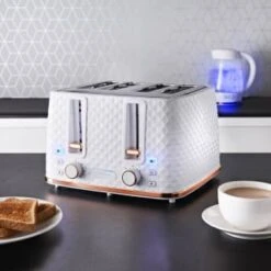 Home Kitchen -Home Kitchen 371982 goodmans diamond white rose gold 4 slice toaster