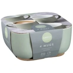 Simply Everyday Gloss Mugs 4pk - Sage -Home Kitchen 380123 4pk simply everyday mugs sage 2