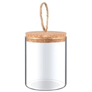 B&M Natural Home Small Glass Jar With Cork Lid 1 B&M Natural Home Small Glass Jar With Cork Lid