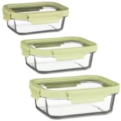B&M Green Glass Food Container - Small -Home Kitchen 380662 380663 380664 glass food container green medium