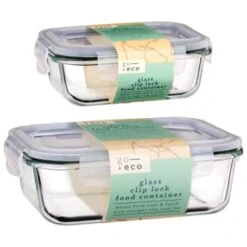 B&M Small Eco Glass Clip Lock Food Container 8 B&M Small Eco Glass Clip Lock Food Container -Home Kitchen 388506 388507 glass clip lock food container group 2 1