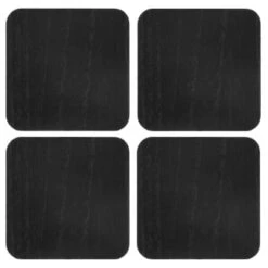 B&M Black Wooden Coasters 4pk -Home Kitchen 390404 4pk wooden coasters solid wood black 2