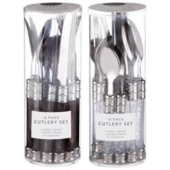 Simply Everyday Bubble Cutlery Set 16pc - Charcoal -Home Kitchen 392130 16 piece cutlery set clear