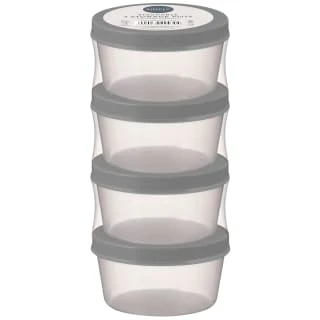 Simply Everyday Stackable Storage Pots 4pk - Grey 1 Simply Everyday Stackable Storage Pots 4pk - Grey