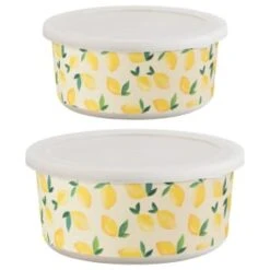B&M Round Tubs 2pk - Lemons -Home Kitchen 392928 2pk reuse and repurpose round tubs lemon 6