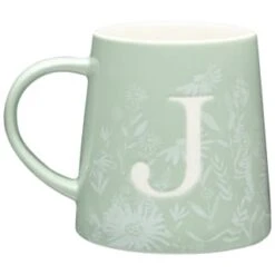 B&M Floral Alphabet Mug (Assorted) -Home Kitchen 394397 floral alphabet mug green j