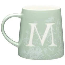 B&M Floral Alphabet Mug (Assorted) -Home Kitchen 394397 floral alphabet mug green m
