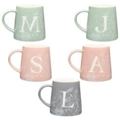 B&M Floral Alphabet Mug (Assorted) -Home Kitchen 394397 floral alphabet mug group
