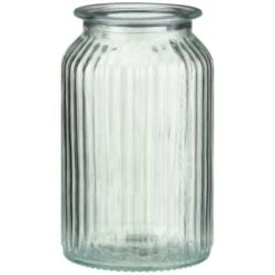 B&M Large Ribbed Glass Jar With Wooden Lid 6 B&M Large Ribbed Glass Jar With Wooden Lid -Home Kitchen 394426 ribbed glass jar with wooden lid large 3